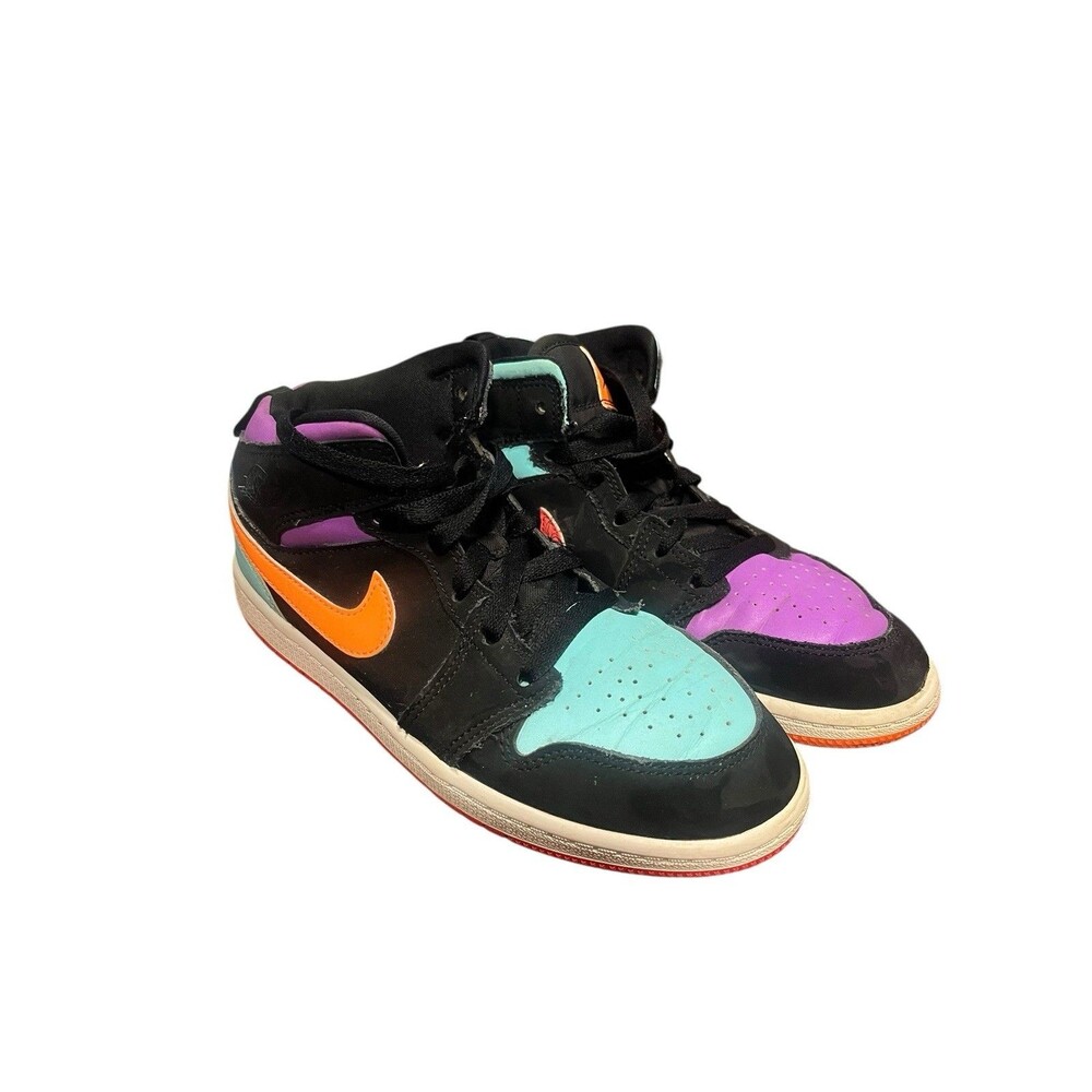 Nike Air Jordan 1 Mid Candy Multicolor Mismatch  Size 3Y YOUTH Sneakers